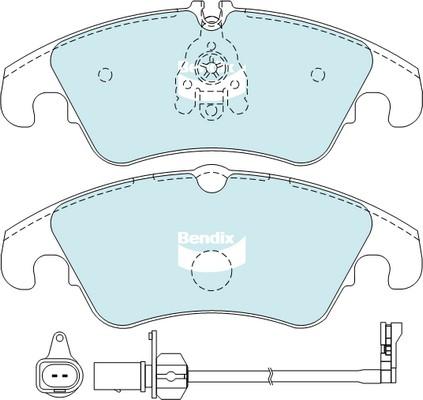 Bendix-AU DB2186 GCT - Тормозные колодки, дисковые, комплект autosila-amz.com