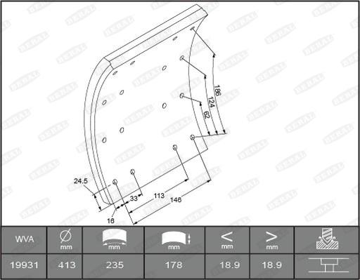 Beral 1993119000016374 - Комплект тормозных башмаков, барабанные тормоза autosila-amz.com