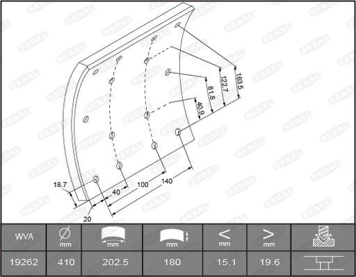 Beral 1926219806016375 - Комплект тормозных башмаков, барабанные тормоза autosila-amz.com