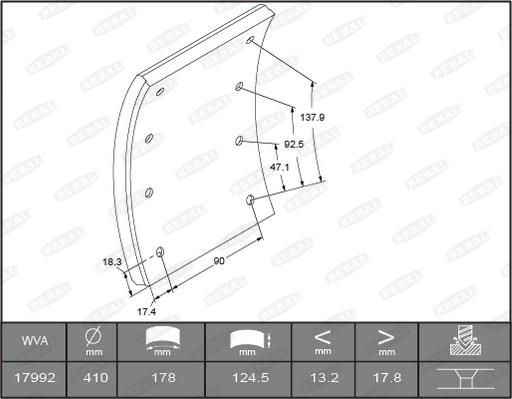 Beral 1799218306016278 - Комплект тормозных башмаков, барабанные тормоза autosila-amz.com