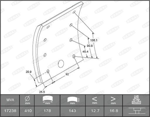 Beral 1723817000015498 - Комплект тормозных башмаков, барабанные тормоза autosila-amz.com