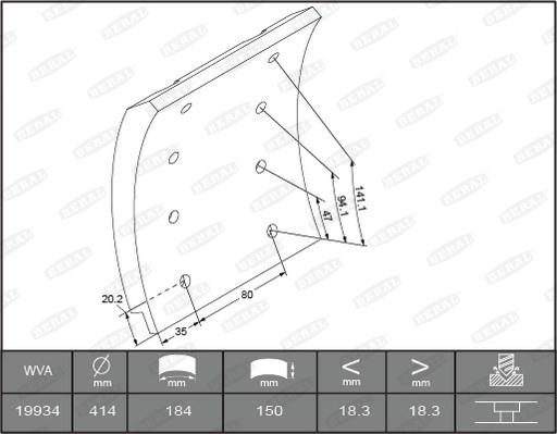 Beral KBL19934.0-1627 - Комплект тормозных башмаков, барабанные тормоза autosila-amz.com