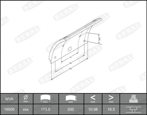 Beral KBL19505.0-1561 - Комплект тормозных башмаков, барабанные тормоза autosila-amz.com