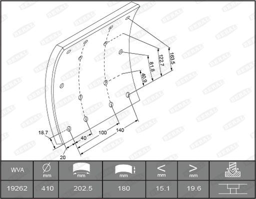 Beral KBL19262.0-1637 - Комплект тормозных башмаков, барабанные тормоза autosila-amz.com