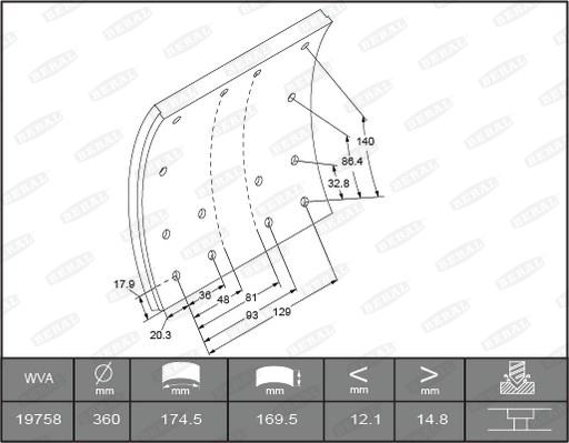 Beral KBL1975801649 - Комплект тормозных башмаков, барабанные тормоза autosila-amz.com