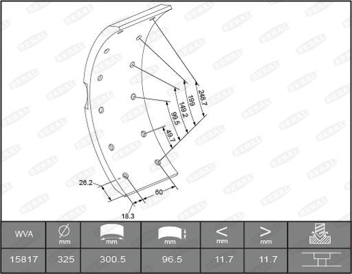 Beral KBL15817.0-1560 - Комплект тормозных башмаков, барабанные тормоза autosila-amz.com