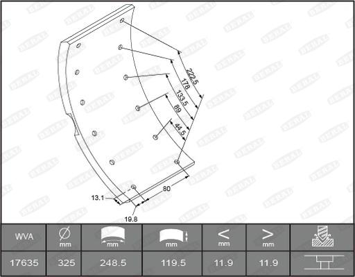 Beral KBL17635.9-1560 - Комплект тормозных башмаков, барабанные тормоза autosila-amz.com