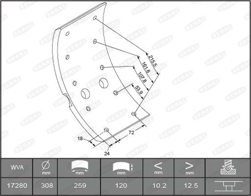 Beral KBL17280.3-1561 - Комплект тормозных башмаков, барабанные тормоза autosila-amz.com