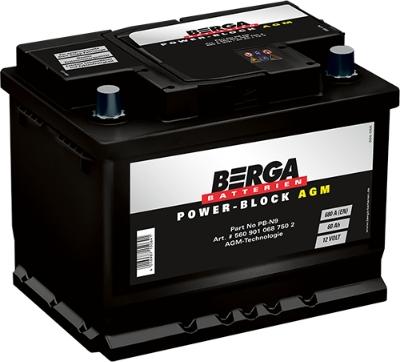 BERGA 5609010687502 - Стартерная аккумуляторная батарея, АКБ autosila-amz.com