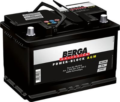 BERGA 5709010767502 - Стартерная аккумуляторная батарея, АКБ autosila-amz.com