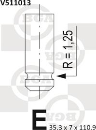 BGA V511013 - Впускной клапан autosila-amz.com