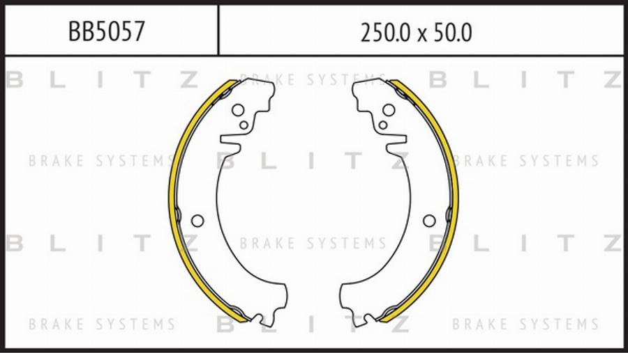 Blitz BB5057 - Комплект тормозных колодок, барабанные autosila-amz.com