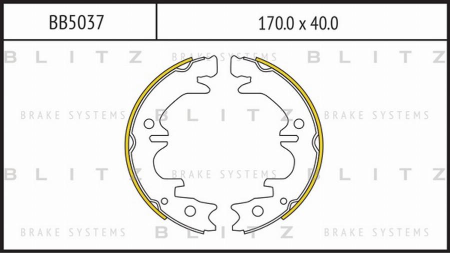 Blitz BB5037 - Комплект тормозных колодок, барабанные autosila-amz.com