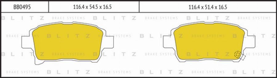Blitz BB0495 - Тормозные колодки, дисковые, комплект autosila-amz.com