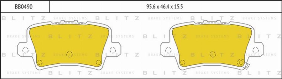 Blitz BB0490 - Тормозные колодки, дисковые, комплект autosila-amz.com