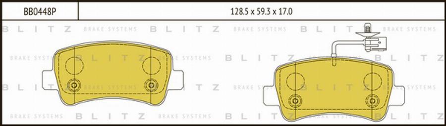 Blitz BB0448P - Тормозные колодки, дисковые, комплект autosila-amz.com