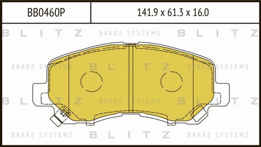Blitz BB0460P - Тормозные колодки, дисковые, комплект autosila-amz.com