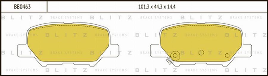 Blitz BB0463 - Тормозные колодки, дисковые, комплект autosila-amz.com