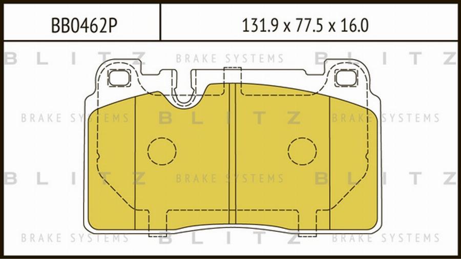 Blitz BB0462P - Тормозные колодки, дисковые, комплект autosila-amz.com