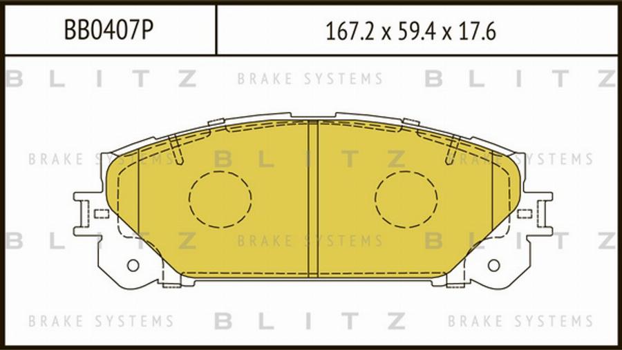 Blitz BB0407P - Тормозные колодки, дисковые, комплект autosila-amz.com