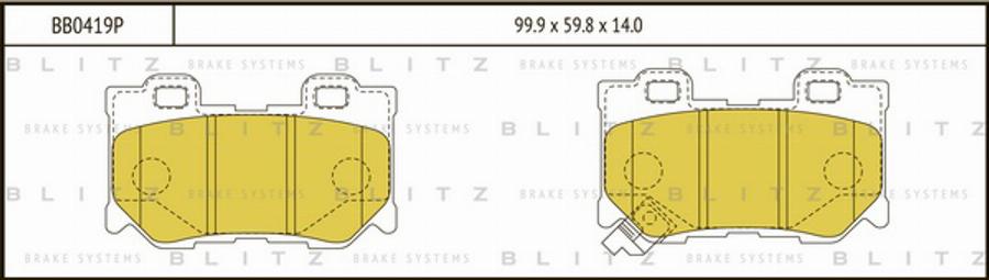 Blitz BB0419P - Тормозные колодки, дисковые, комплект autosila-amz.com