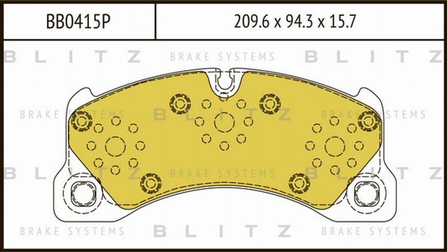 Blitz BB0415P - Тормозные колодки, дисковые, комплект autosila-amz.com