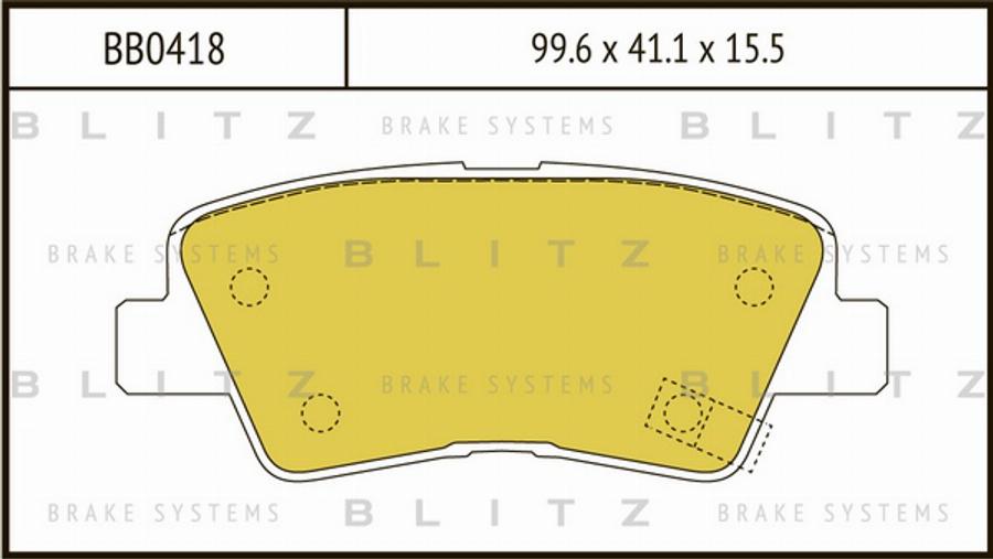 Blitz BB0418 - Тормозные колодки, дисковые, комплект autosila-amz.com