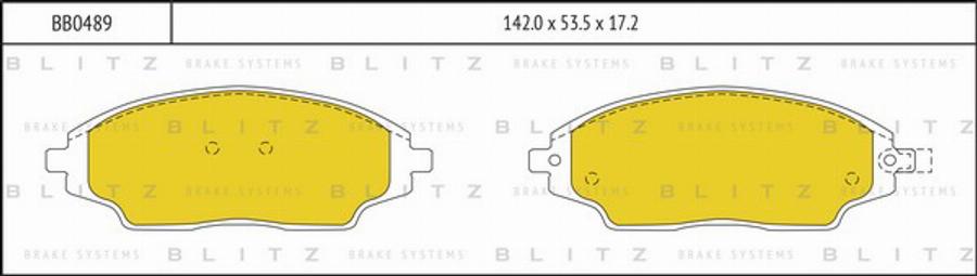 Blitz BB0489 - Тормозные колодки, дисковые, комплект autosila-amz.com