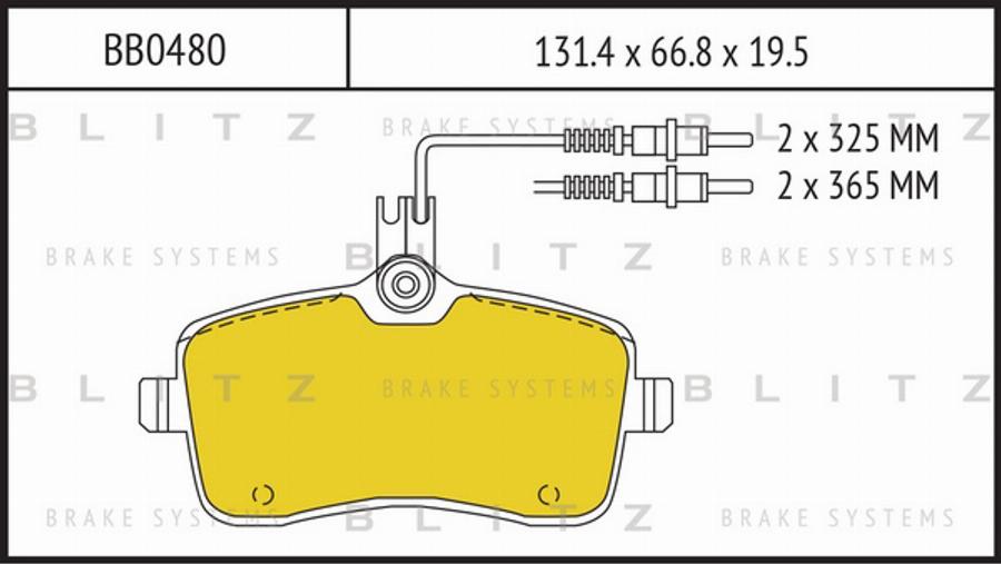 Blitz BB0480 - Тормозные колодки, дисковые, комплект autosila-amz.com