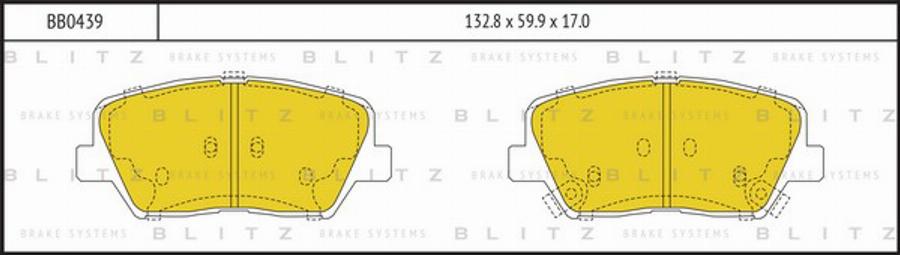 Blitz BB0439 - Тормозные колодки, дисковые, комплект autosila-amz.com