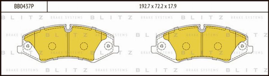 Blitz BB0437P - Тормозные колодки, дисковые, комплект autosila-amz.com