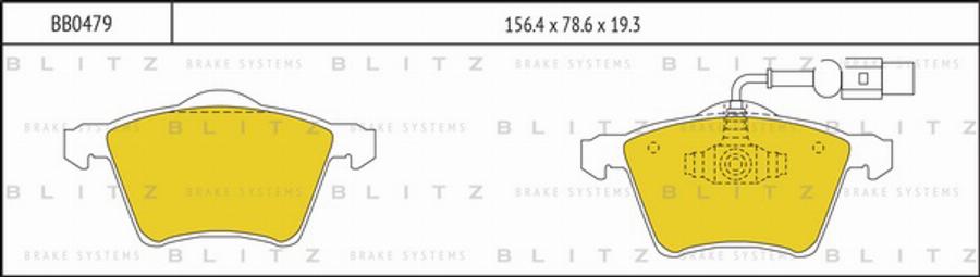 Blitz BB0479 - Тормозные колодки, дисковые, комплект autosila-amz.com