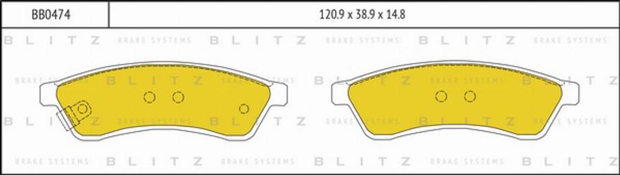 Blitz BB0474 - Тормозные колодки, дисковые, комплект autosila-amz.com