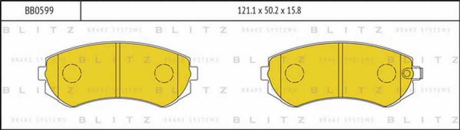 Blitz BB0599 - Тормозные колодки, дисковые, комплект autosila-amz.com