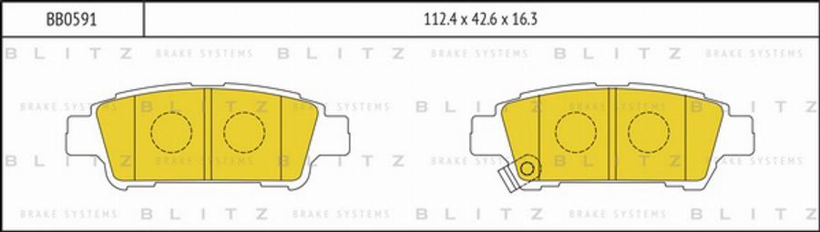 Blitz BB0591 - Тормозные колодки, дисковые, комплект autosila-amz.com