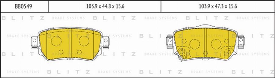 Blitz BB0549 - Тормозные колодки, дисковые, комплект autosila-amz.com