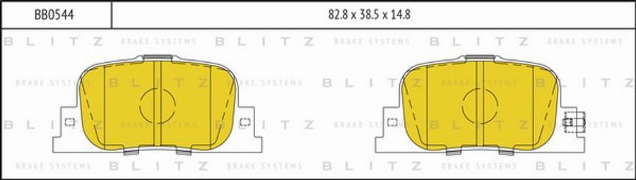 Blitz BB0544 - Тормозные колодки, дисковые, комплект autosila-amz.com