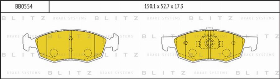 Blitz BB0554 - Тормозные колодки, дисковые, комплект autosila-amz.com