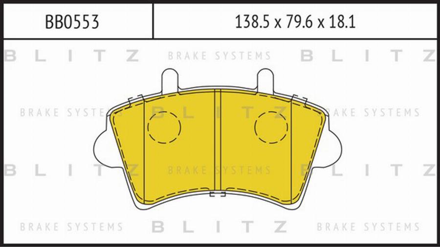 Blitz BB0553 - Тормозные колодки, дисковые, комплект autosila-amz.com