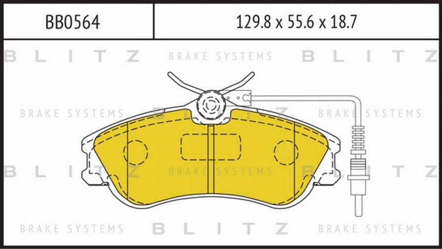 Blitz BB0564 - Тормозные колодки, дисковые, комплект autosila-amz.com