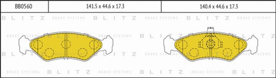 Blitz BB0560 - Тормозные колодки, дисковые, комплект autosila-amz.com