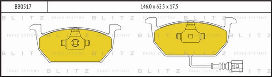Blitz BB0517 - Тормозные колодки, дисковые, комплект autosila-amz.com