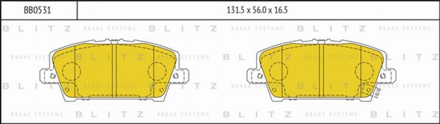 Blitz BB0531 - Тормозные колодки, дисковые, комплект autosila-amz.com