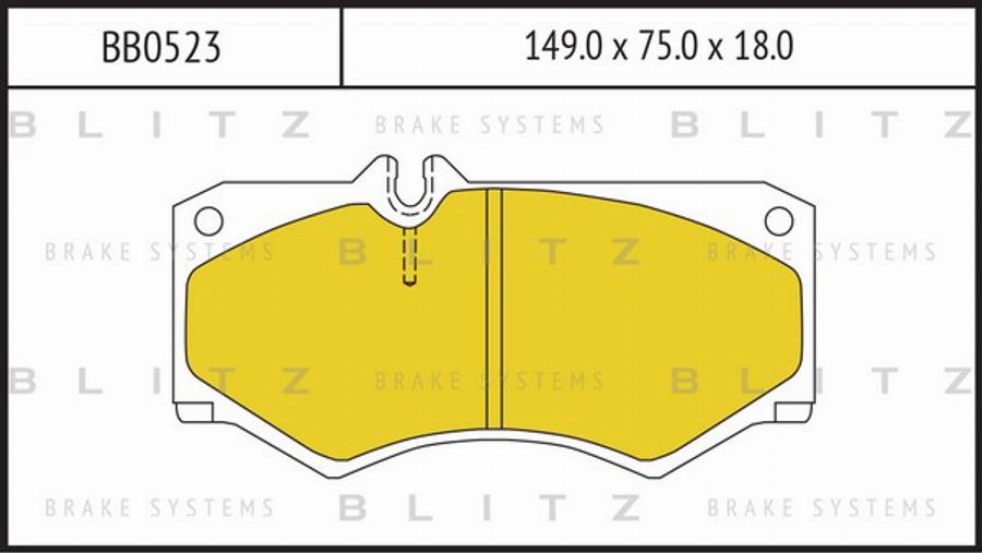 Blitz BB0523 - Колодки тормозные дисковые перед Blitz BB0523 autosila-amz.com