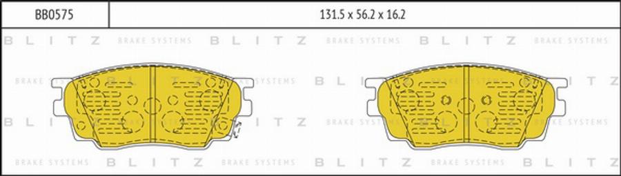 Blitz BB0575 - Тормозные колодки, дисковые, комплект autosila-amz.com