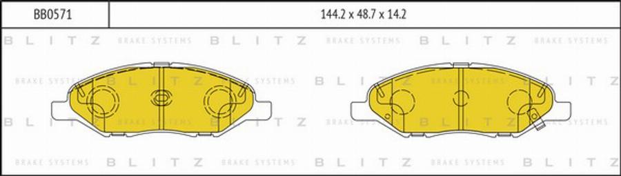 Blitz BB0571 - Тормозные колодки, дисковые, комплект autosila-amz.com