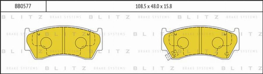 Blitz BB0577 - Тормозные колодки, дисковые, комплект autosila-amz.com