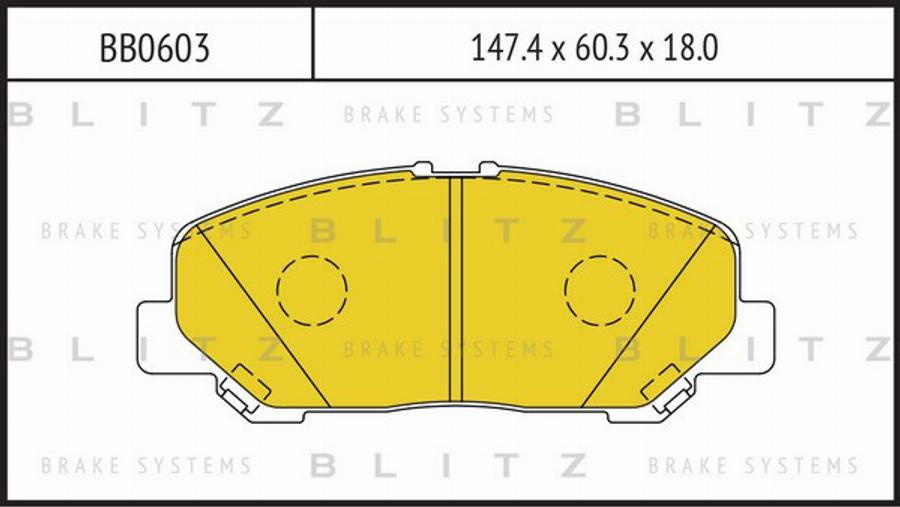 Blitz BB0603 - Тормозные колодки, дисковые, комплект autosila-amz.com