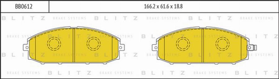 Blitz BB0612 - Тормозные колодки, дисковые, комплект autosila-amz.com