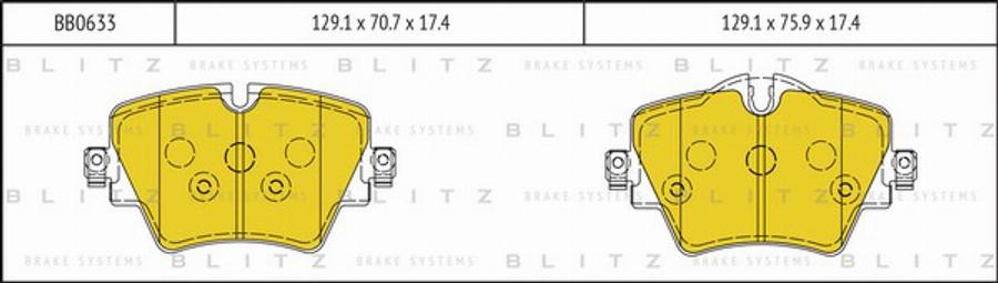 Blitz BB0633 - Тормозные колодки, дисковые, комплект autosila-amz.com